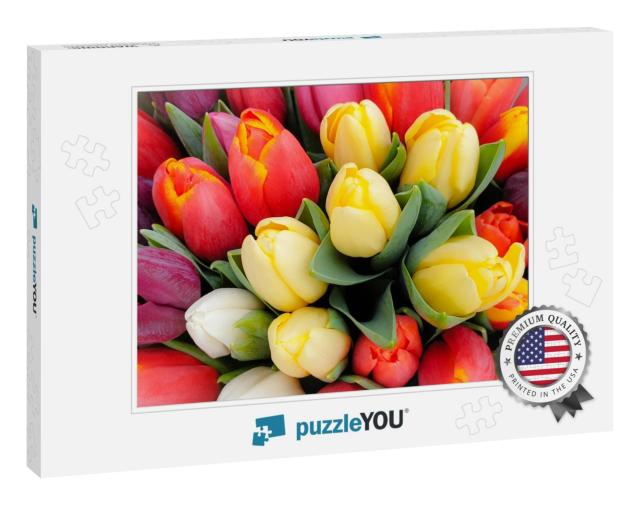 Spring Tulips Floral Tulip Bunch... Jigsaw Puzzle