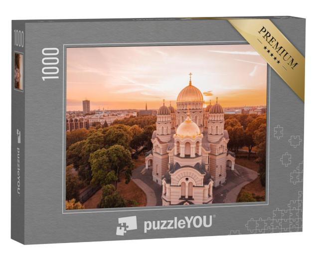 Puzzel 1000 stukjes „Kathedraal van de Geboorte van Christus in Riga, Letland“