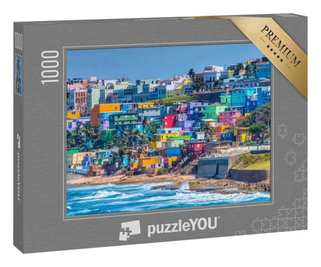Puzzle 1000 Teile „Bunte Häuser am Strand von San Juan, Puerto Rico“