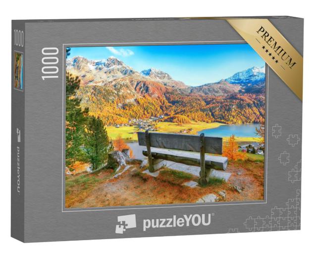 Puzzel 1000 stukjes „Prachtig herfstpanorama - Silvaplana-meer“