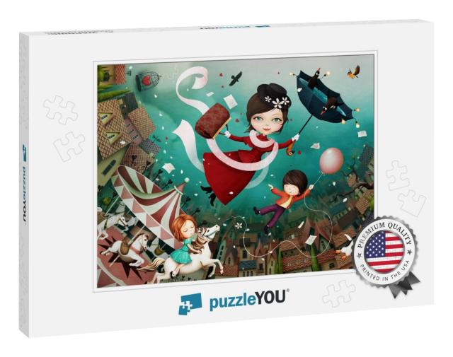 3D Image, Bright Fairytale Illustration Based on Tale of... Jigsaw Puzzle