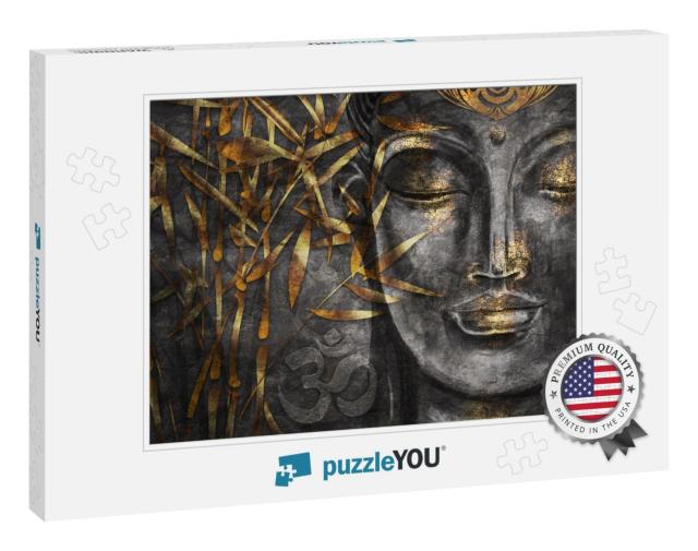 Bodhisattva Buddha - Digital Art Collage Combined with Wa... Jigsaw Puzzle