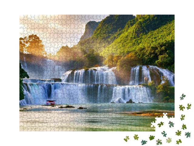 Puzzle 1000 Teile „Luftaufnahme des Wasserfalls Ban Gioc, Cao Bang, Vietnam“
