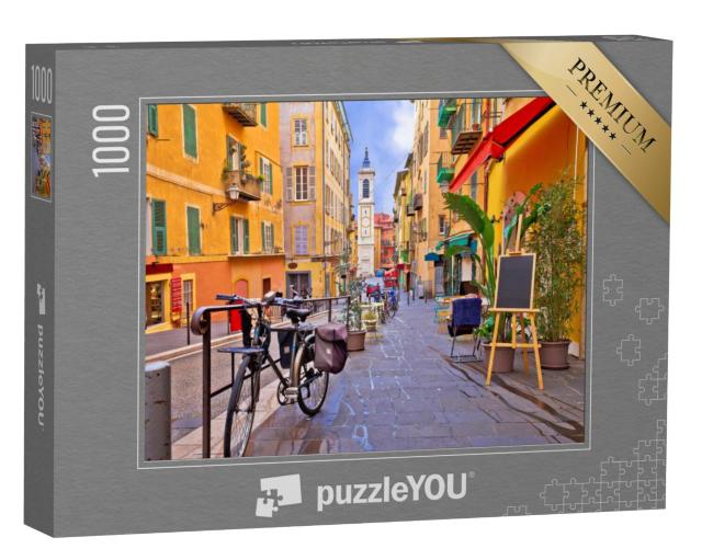 Puzzel 1000 stukjes „Kleurrijke straten: Architectuur van Nice, Frankrijk“