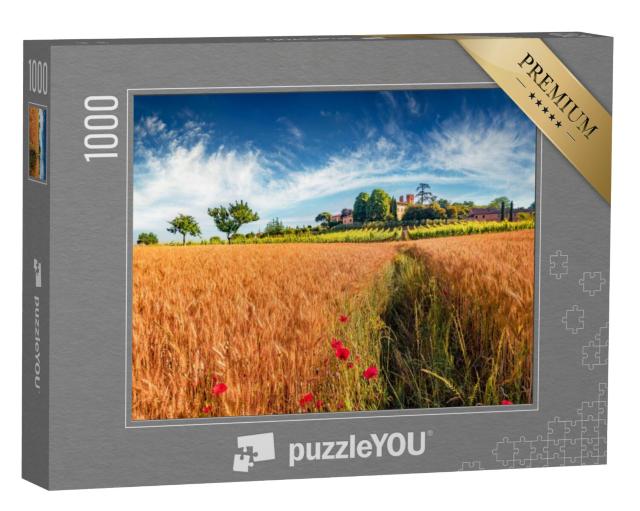 Puzzel 1000 stukjes „Zomers uitzicht op een tarweveld“