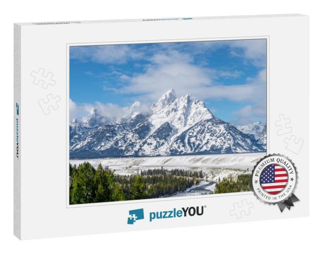 Winter Landscape in the Grand Teton National Park, Wyomin... Jigsaw Puzzle