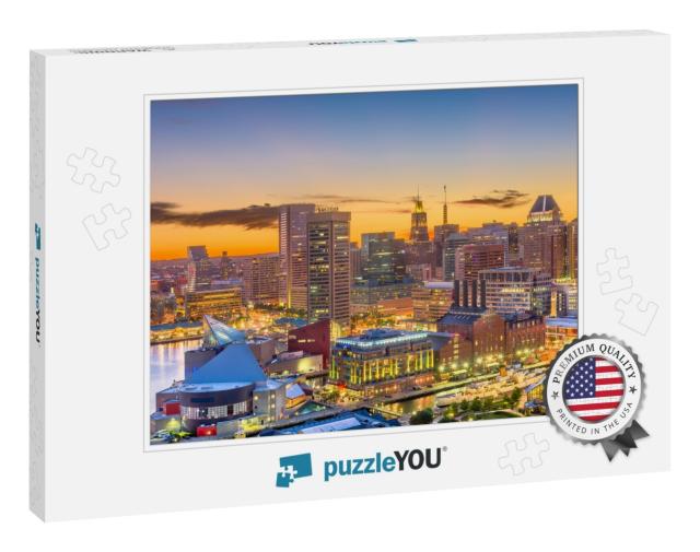 Baltimore, Maryland, USA Skyline of the Inner Harbor At Tw... Jigsaw Puzzle