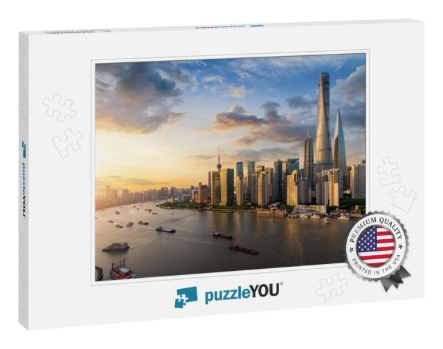 View Over the Huangpu River to the Modern Skyline of Shan... Jigsaw Puzzle