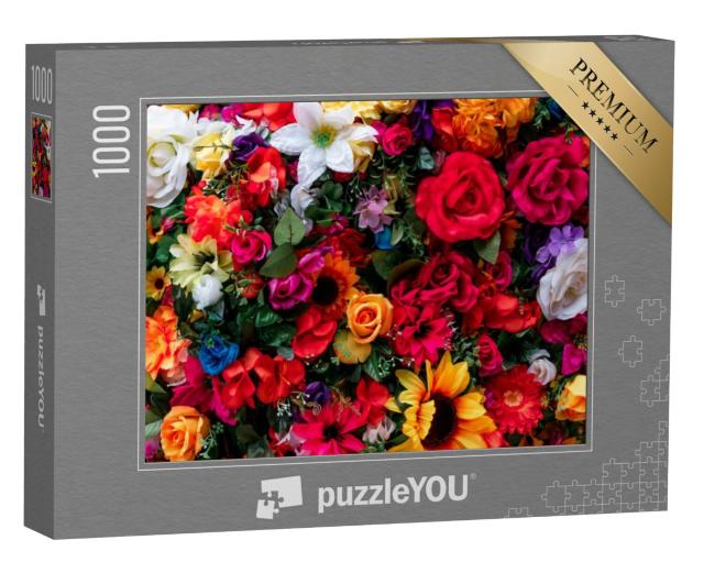 Puzzel 1000 stukjes „Een zee van bloemen“