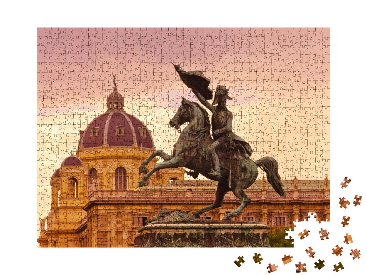 Puzzle 1000 Teile „Statue des Erzherzogs Karl in Wien, Österreich“