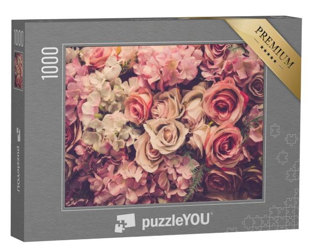 Puzzel 1000 stukjes „Roze rozen“