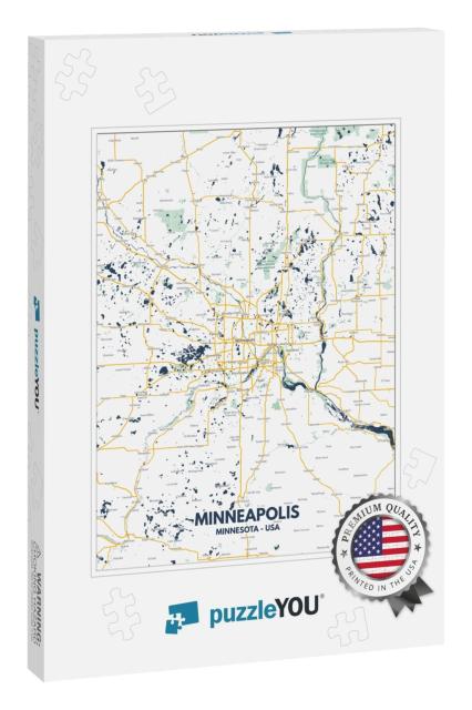 Minneapolis - Minnesota Map. Minneapolis - Minnesota Road... Jigsaw Puzzle