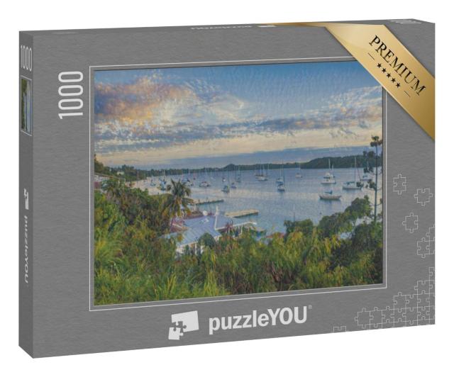 Puzzle 1000 Teile „im Kunst-Stil von Claude Monet - Die Bucht von Neiafu, Tonga, Süd-Pazifik“