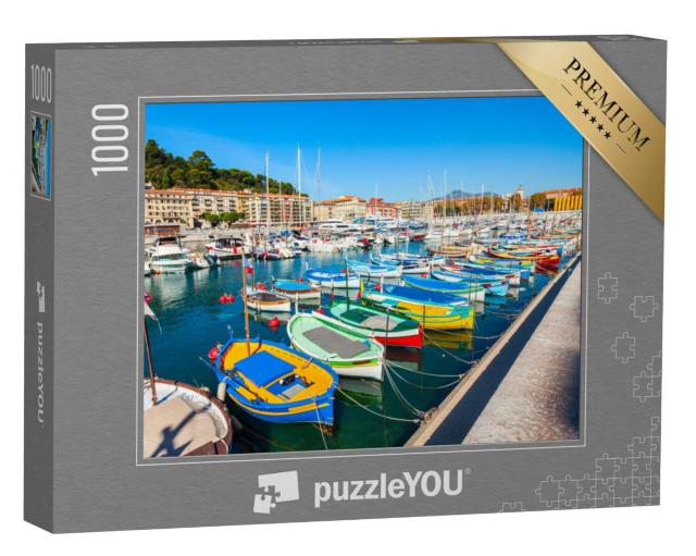 Puzzel 1000 stukjes „Haven van Nice met boten en jachten, Cote d'Azur in Frankrijk“