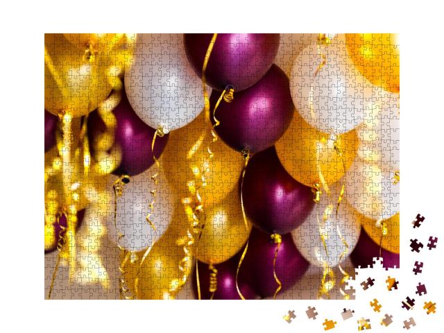Puzzle 1000 Teile „Bunte Ballons und Luftschlangen, Party“