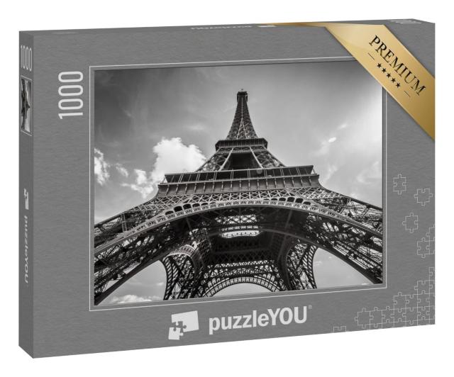 Puzzle 1000 Teile „Eiffelturm Paris, schwarz-weiß“