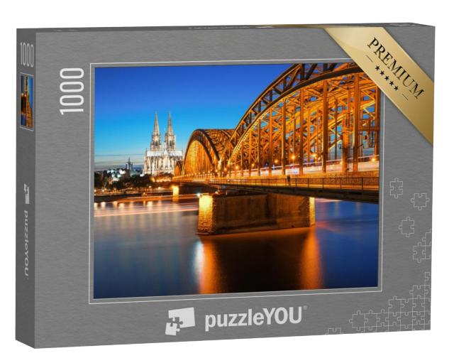 Puzzel 1000 stukjes „Dom en Hohenzollernbrug, Keulen, Duitsland“