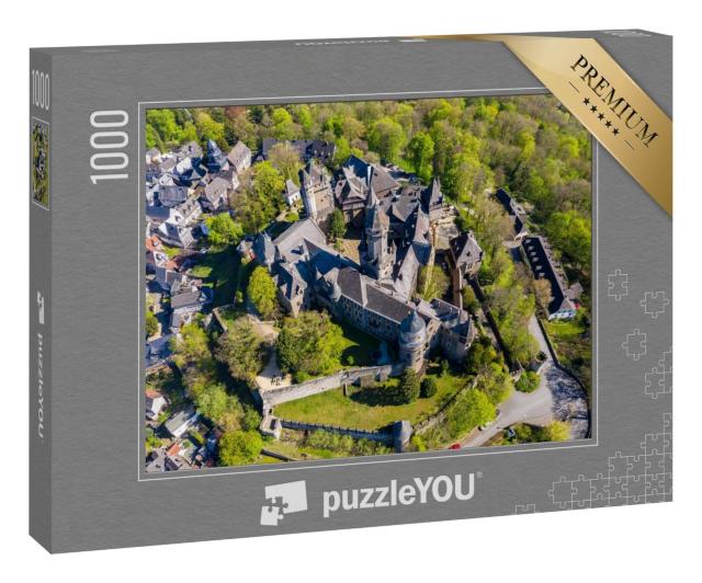 Puzzle 1000 Teile „Luftaufnahme, Schloss Braunfels, mit Hubertusturm, Neuhessen, Deutschland“