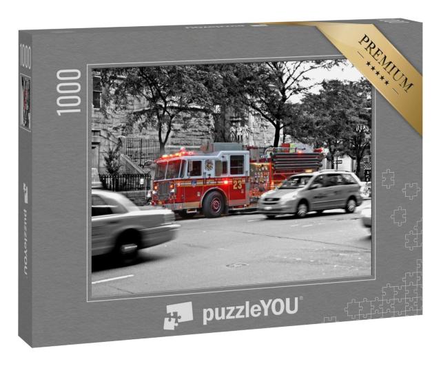 Puzzle 100 Teile „Lastwagen der New Yorker Feuerwehr beim Einsatz“