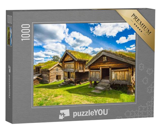 Puzzel 1000 stukjes „Traditionele Noorse huizen, Geilo, Noorwegen“