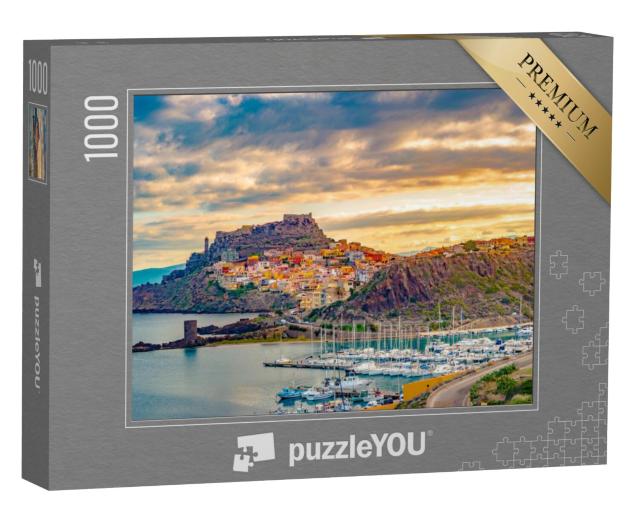 Puzzel 1000 stukjes „steegje van Castelsardo, Sardinië, Italië“