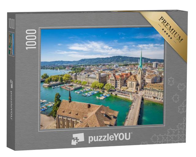 Puzzel 1000 stukjes „Zürich met de beroemde Fraumünster kerk“