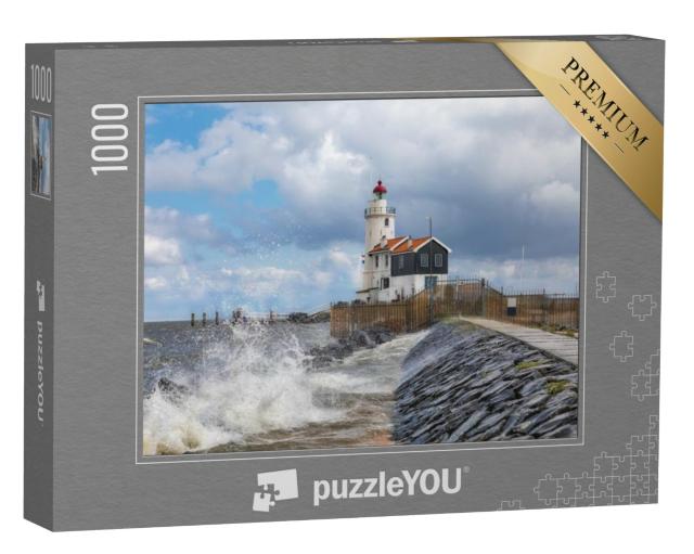 Puzzel 1000 stukjes „Marken, een klein eiland in het Markermeer met een vuurtoren“