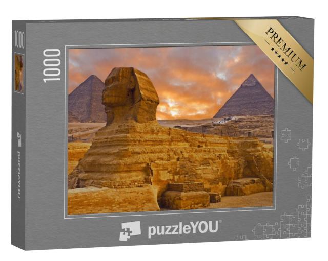 Puzzel 1000 stukjes „Uitzicht op de Sfinx in de Sahara, Egypte“