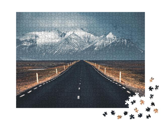 Puzzle 1000 Teile „Highway Nr. 1 in Island“