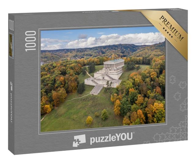 Puzzle 1000 Teile „Luftaufnahme des Walhalla-Gebäudes, Regensburg, Deutschland“