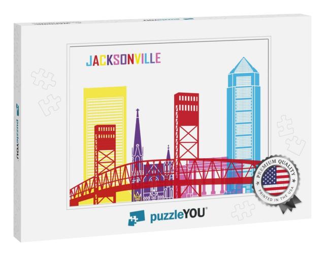 Jacksonville Skyline Pop in Editable Vector File... Jigsaw Puzzle