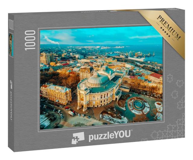 Puzzle 100 Teile „Stadt aus der Vogelperspektive, Dächer von Odessa aus der Luft“
