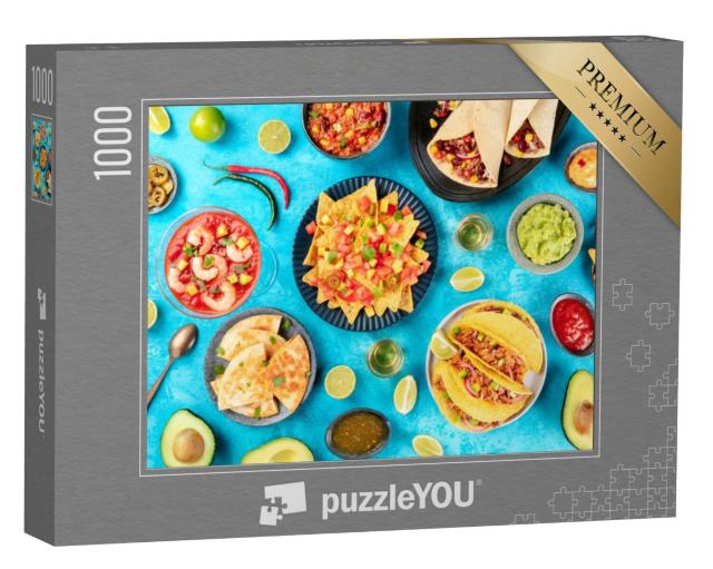 Puzzel 1000 stukjes „Selectie van typisch Mexicaanse gerechten“