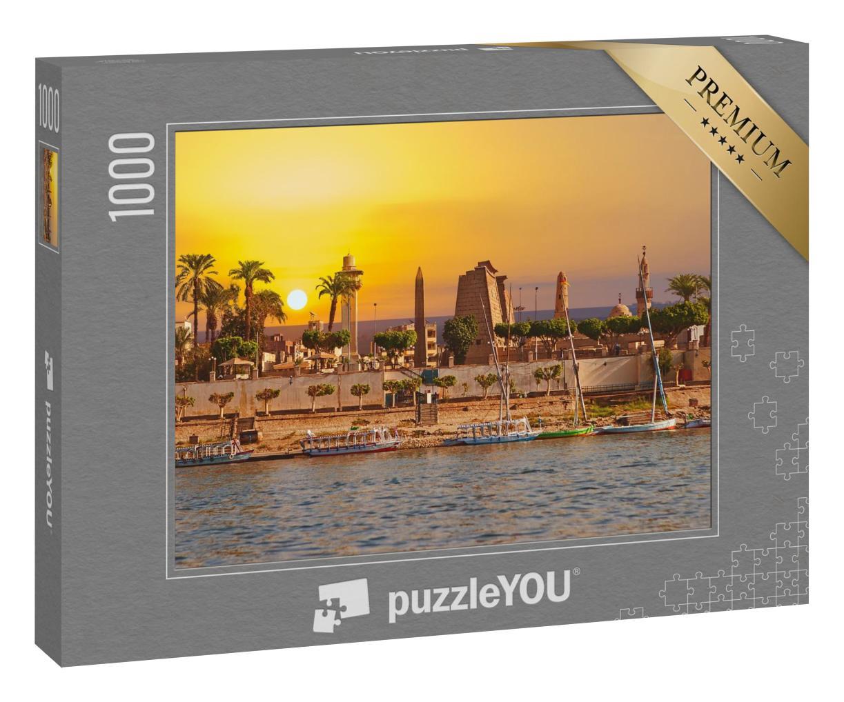 Puzzle 1000 Teile „Sonniger Tag am Nil in Luxor, Ägypten“