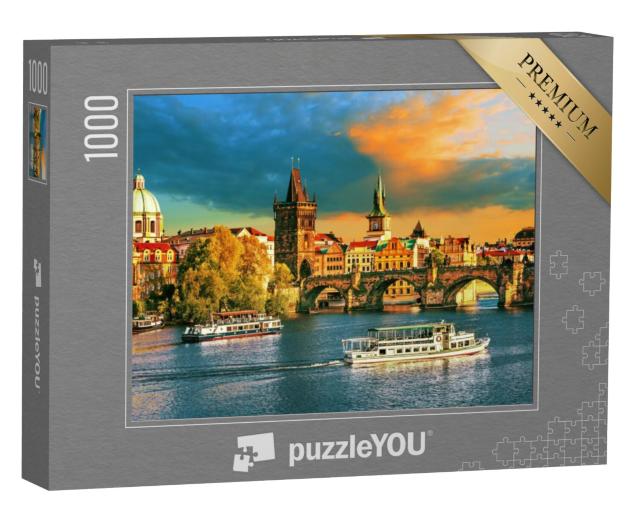 Puzzel 1000 stukjes „Praag aan de Moldau, Tsjechië“