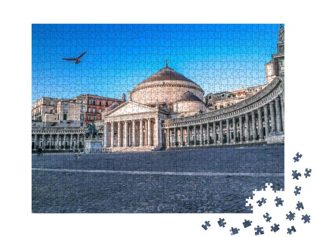 Puzzle 1000 Teile „Ansicht der Piazza del Plebiscito, Neapel, Italien“