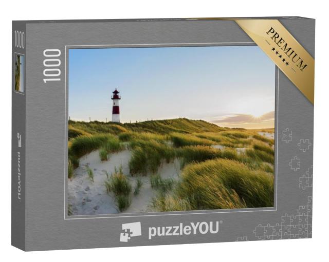 Puzzel 1000 stukjes „Vuurtoren bij zonsondergang, Ellenbogen, Sylt“