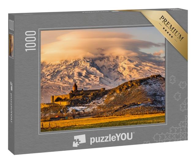 Puzzle 1000 Teile „Panoramablick auf den Berg Ararat mit dem Kloster Khor Virap, Armenien.“