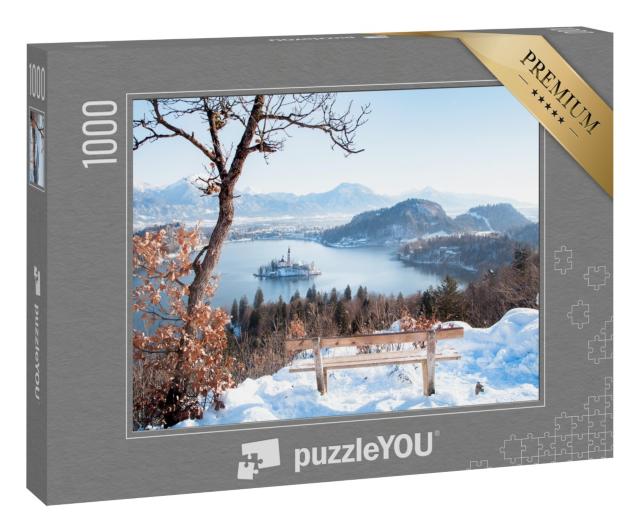 Puzzle „Blick auf den Bleder See mit der Insel Bled, Slowenien“