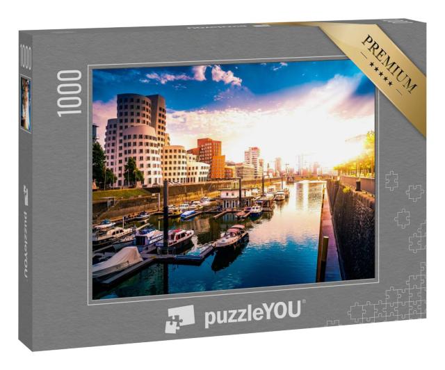 Puzzle 1000 Teile „Medienhafen am Rhein in Düsseldorf“