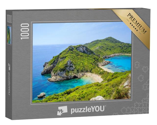 Puzzel 1000 stukjes „Panorama van Prto Timoni strand, Corfu, Griekenland“