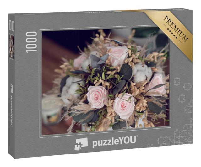 Puzzle 1000 Teile „Konservierte Rosen mit getrockneten Blumen“