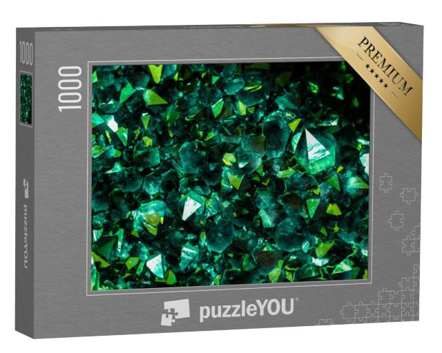 Puzzel 1000 stukjes „Groene kristallen van smaragd, saffier of toermalijn“