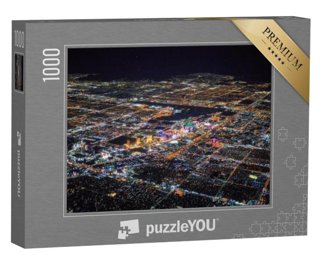 Puzzel 1000 stukjes „Las Vegas bij nacht vanuit vogelperspectief“