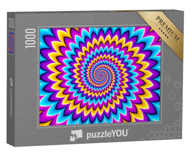 Puzzel 1000 stukjes „Veelkleurige spiralen, illusie van beweging“