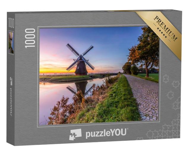 Puzzel 1000 stukjes „Windmolen bij zonsopgang“