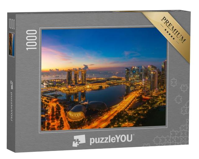 Puzzel 1000 stukjes „De stad Singapore, kort voor zonsopgang“