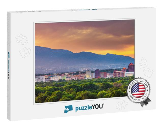 Albuquerque, New Mexico, USA Downtown Cityscape At Twiligh... Jigsaw Puzzle