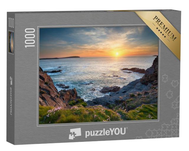 Puzzel 1000 stukjes „Zonsondergang in Longcarrow Cove bij Padstow in Cornwall“