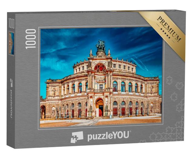 Puzzel 1000 stukjes „Indrukwekkend operagebouw Semper, Dresden, Duitsland“